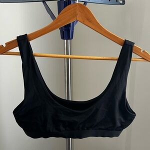 iHeartRaves Black Scoop Neck Crop Top | Medium